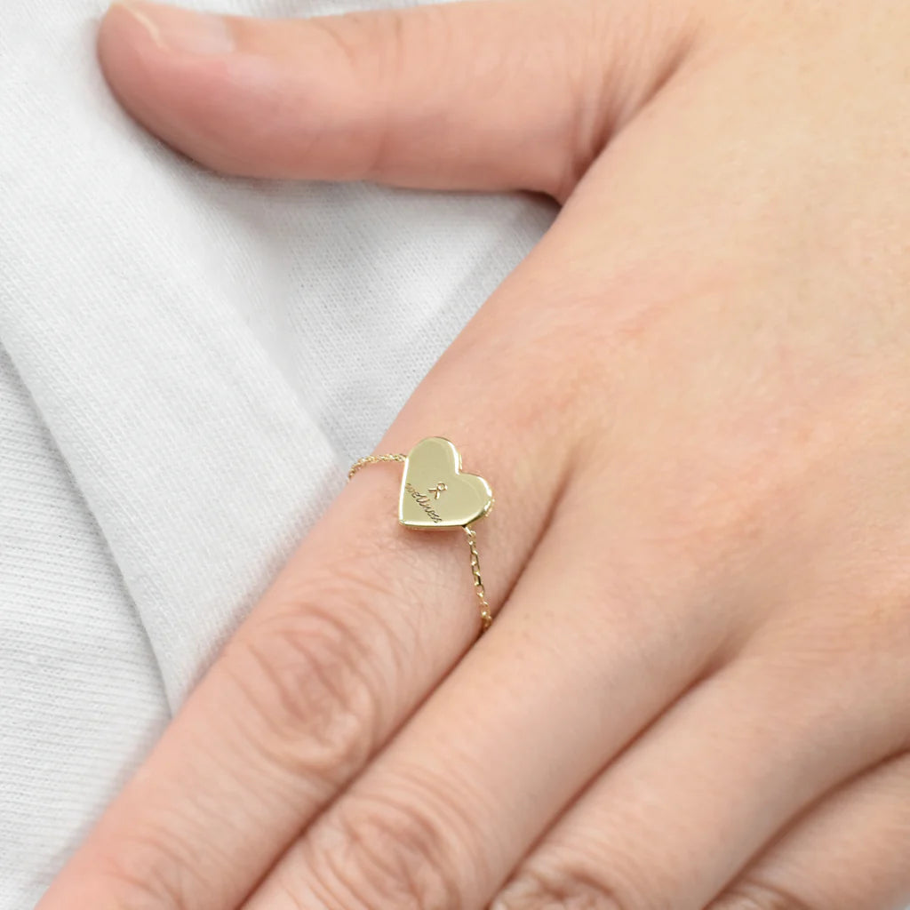 Wellness Heart チェーンリング サイズフリー【K10YG】